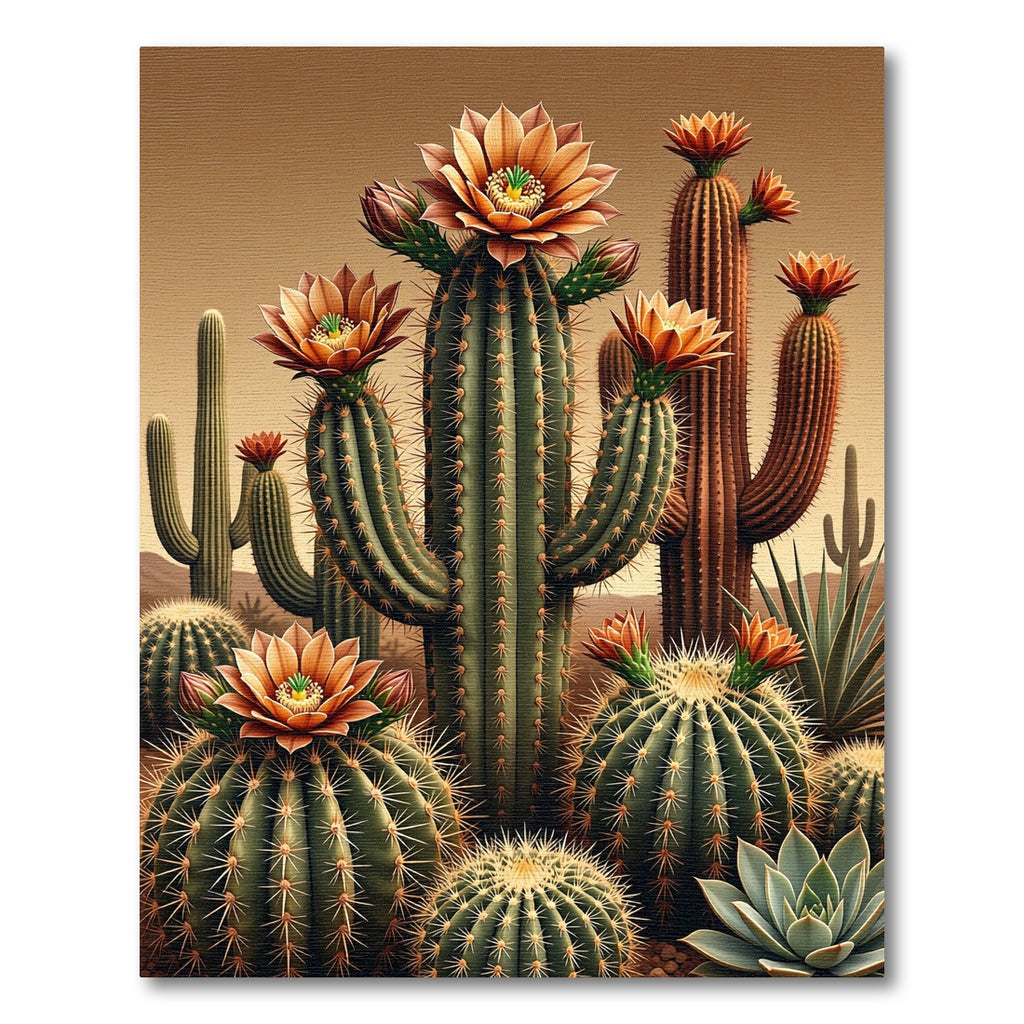 Desert Floral Cactus Landscape Rug