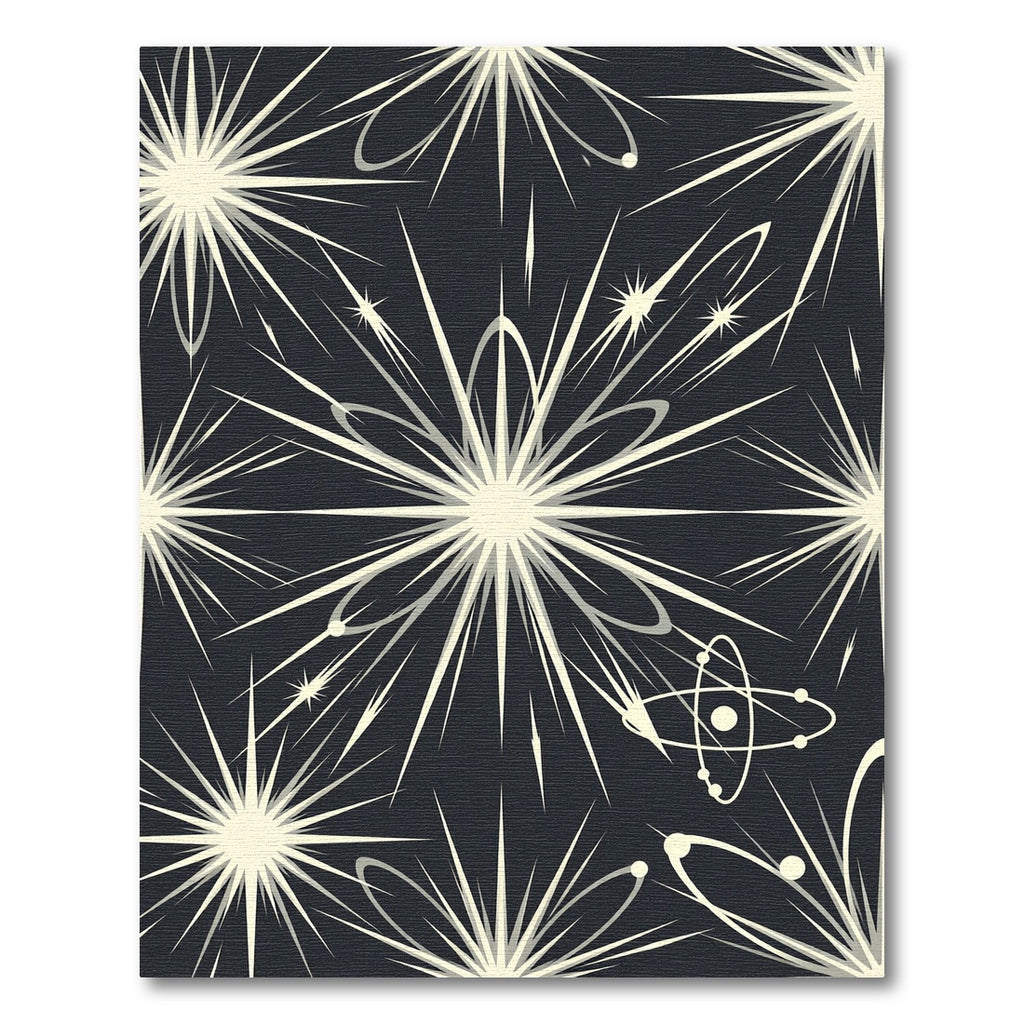 Retro Starburst Atomic Orbit Rug