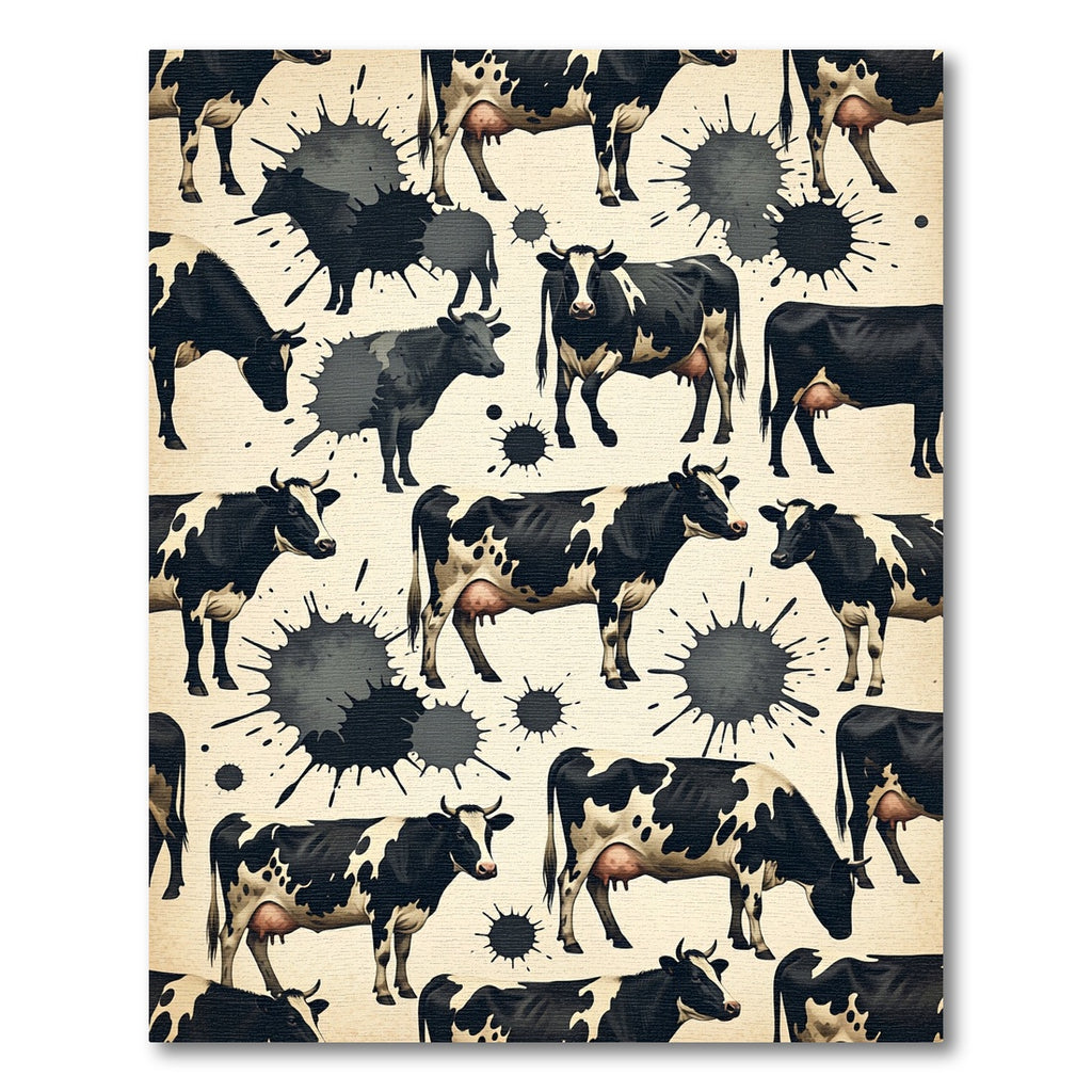 Black and White Holstein Cow Splatter Rug
