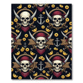 Gothic Pirate Skull Golden Coin Rug