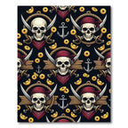 Gothic Pirate Skull Golden Coin Rug