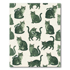 Whimsical Olive Tabby Cat Illustration Rug