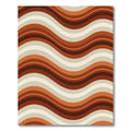 Retro Earth Tone Wavy Striped Rug