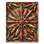 Geometric Copper Sunburst Star Rug