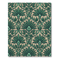 Emerald Green Damask Scroll Rug