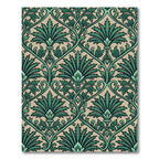 Emerald Green Damask Scroll Rug