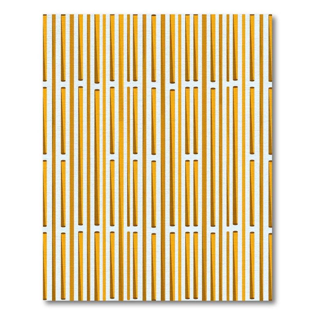 Golden Bamboo Slatted Vertical Lines Rug