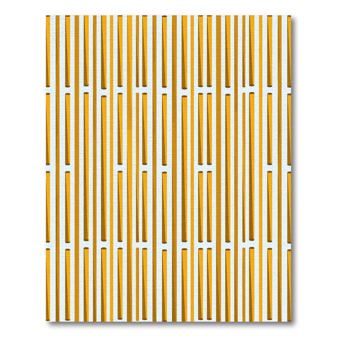 Golden Bamboo Slatted Vertical Lines Rug