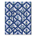 Blue Crescent Moon Floral Arch Rug