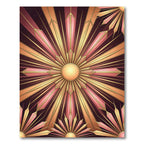 Art Deco Gold Pink Radiant Sunburst Rug