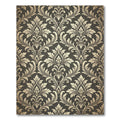 Elegant Charcoal and Gold Damask Wallpaper Rug