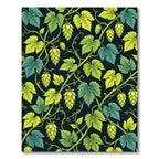 Green Yellow Hop Vine Botanical Rug