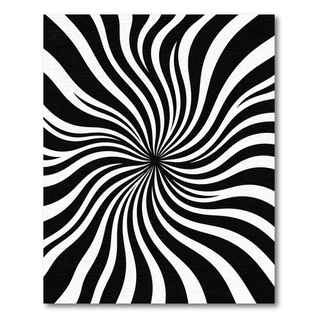 Monochrome Black and White Swirl Rug