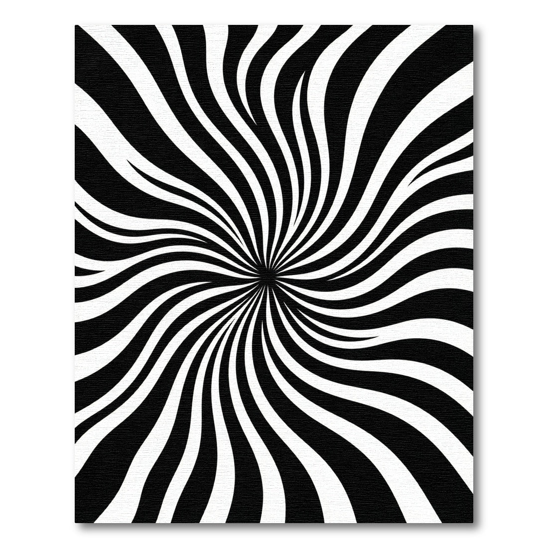 Monochrome Black and White Swirl Rug