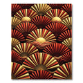 Imperial Red Gold Fan Waves Rug
