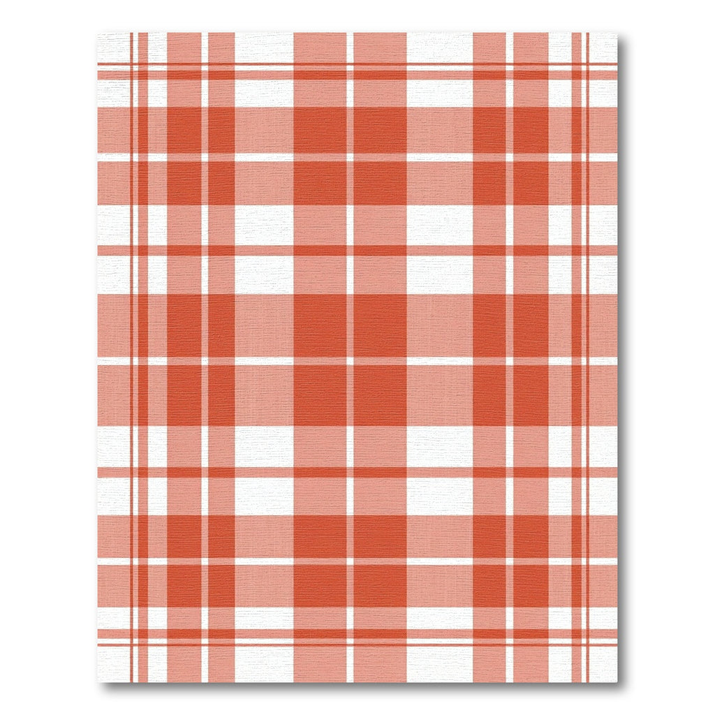 Classic Terracotta and White Plaid Tartan Rug