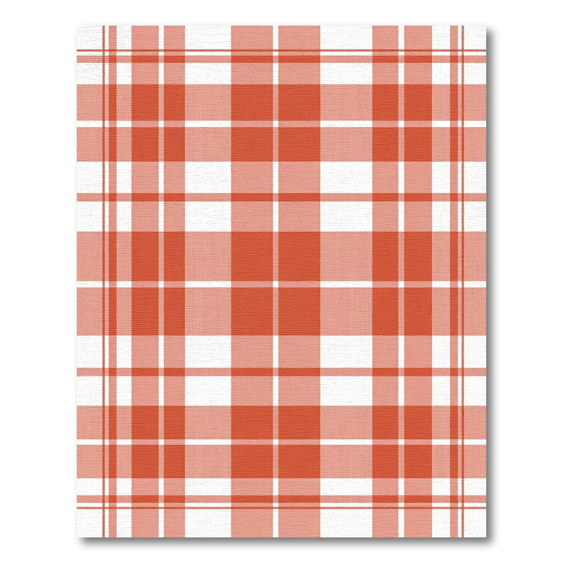 Classic Terracotta and White Plaid Tartan Rug
