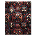 Gothic Crimson Octagon Geometric Medallion Rug