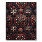Gothic Crimson Octagon Geometric Medallion Rug