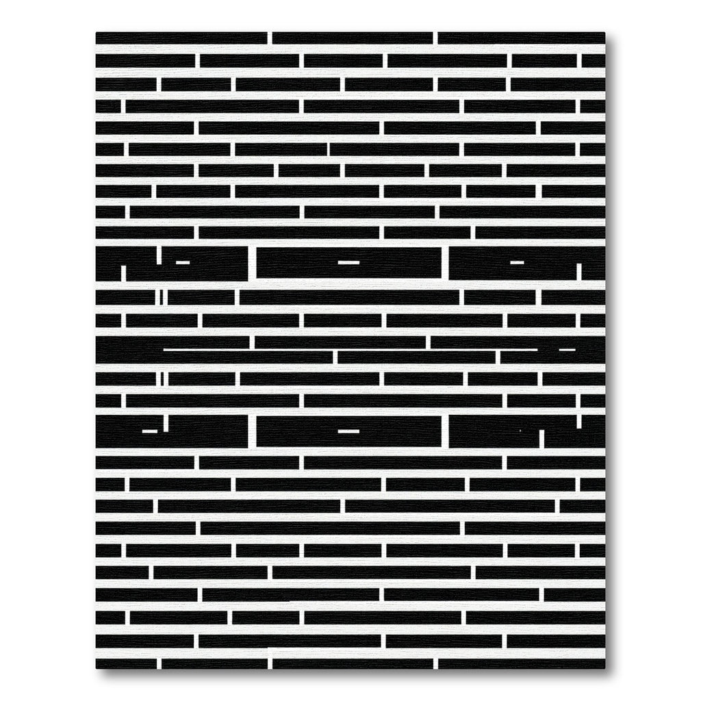 Bold Black White Rectilinear Lines Rug