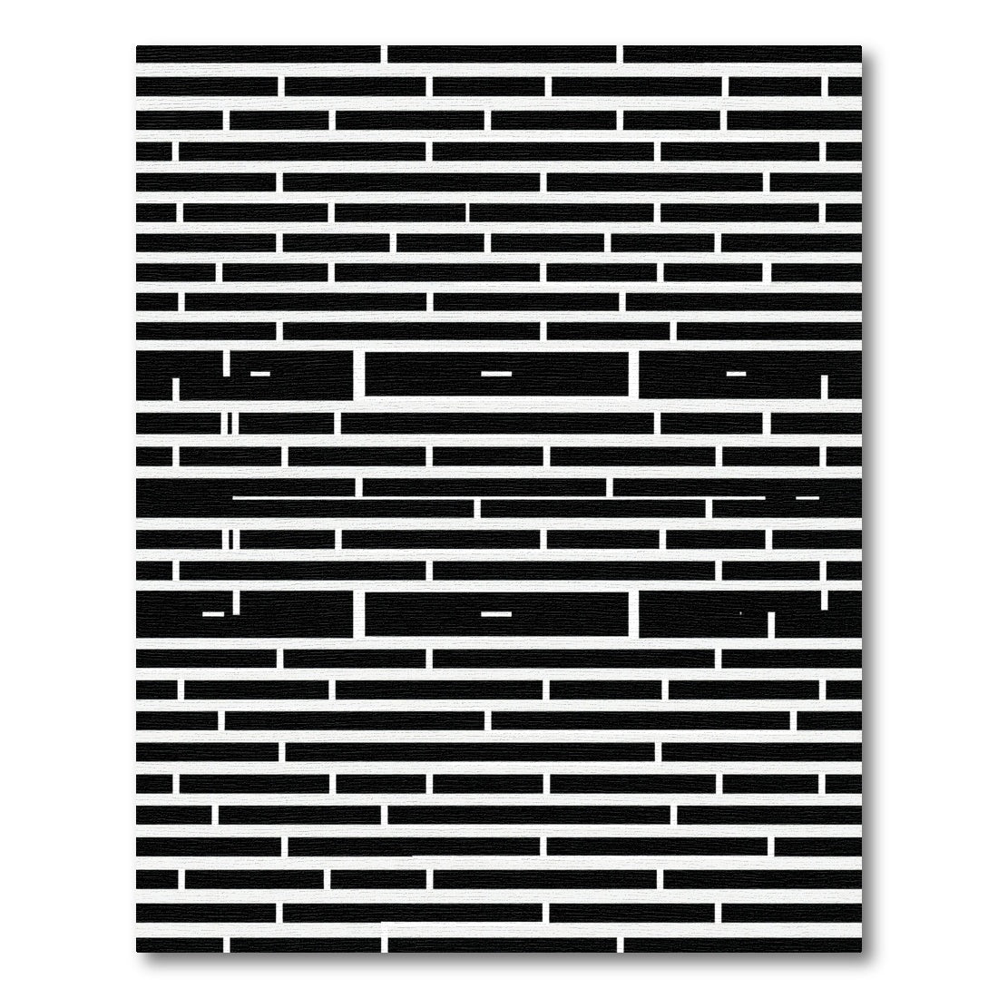 Bold Black White Rectilinear Lines Rug