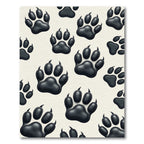 Monochromatic Minimalist Bear Paw Accent Rug