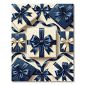 Elegant Navy Blue Ribbon Gift Wrap Rug