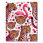 Vibrant Pink Flamingo Leopard Spot Art Rug