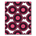 Retro Pink Concentric Circles Rug