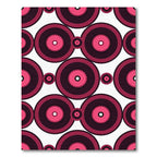 Retro Pink Concentric Circles Rug