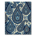Deep Blue Paisley Floral Medallion Rug