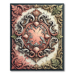Ornate Blush Shell Baroque Medallion Rug