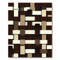 Chic Woven Geometric Espresso Cream Rug