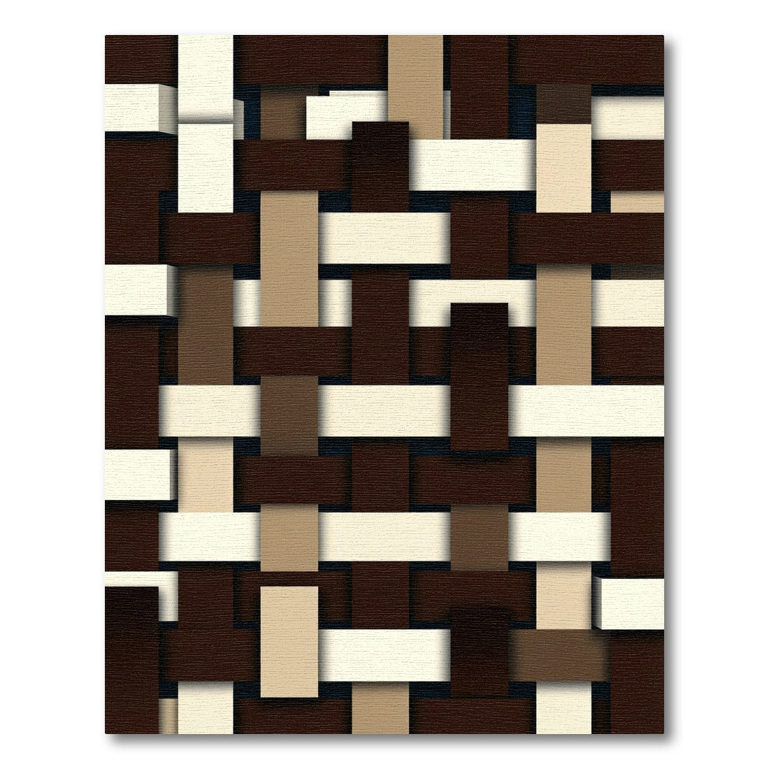 Chic Woven Geometric Espresso Cream Rug