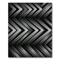 Metallic Gray Chevron Stripe Rug