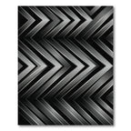 Metallic Gray Chevron Stripe Rug