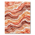 Abstract Burnt Orange Flowing Wave Rug