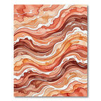 Abstract Burnt Orange Flowing Wave Rug