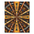 Geometric Golden Arrow Radial Tapestry Rug