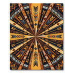 Geometric Golden Arrow Radial Tapestry Rug