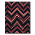 Modern Geometric Crimson Chevron Art Rug