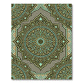 Earthy Sage And Gold Ornate Mandala Rug