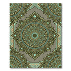 Earthy Sage And Gold Ornate Mandala Rug