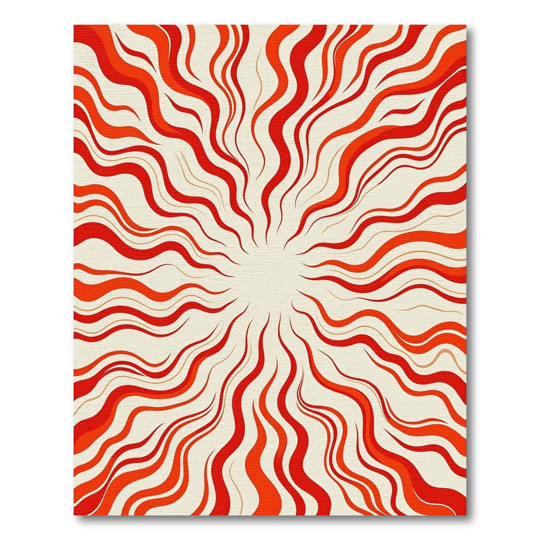 Radiant Sunburst Red Swirls Rug
