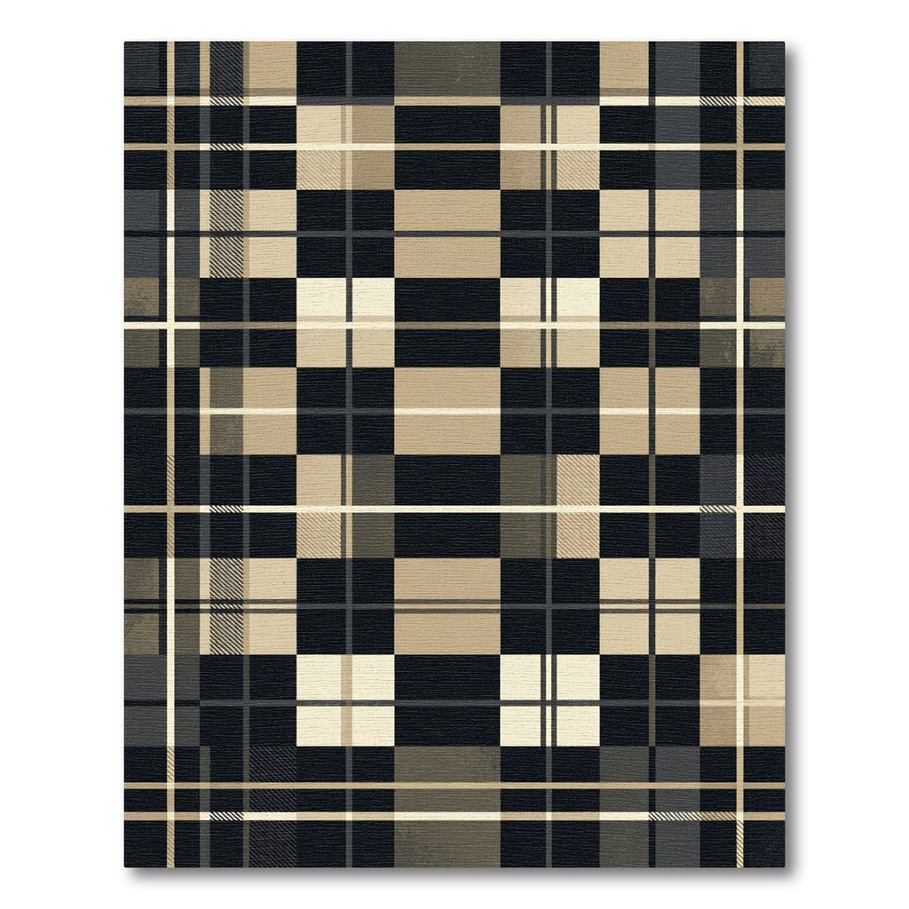 Modern Neutral Plaid Grid Rug