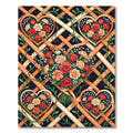 Floral Heart Lattice Bouquet Rug