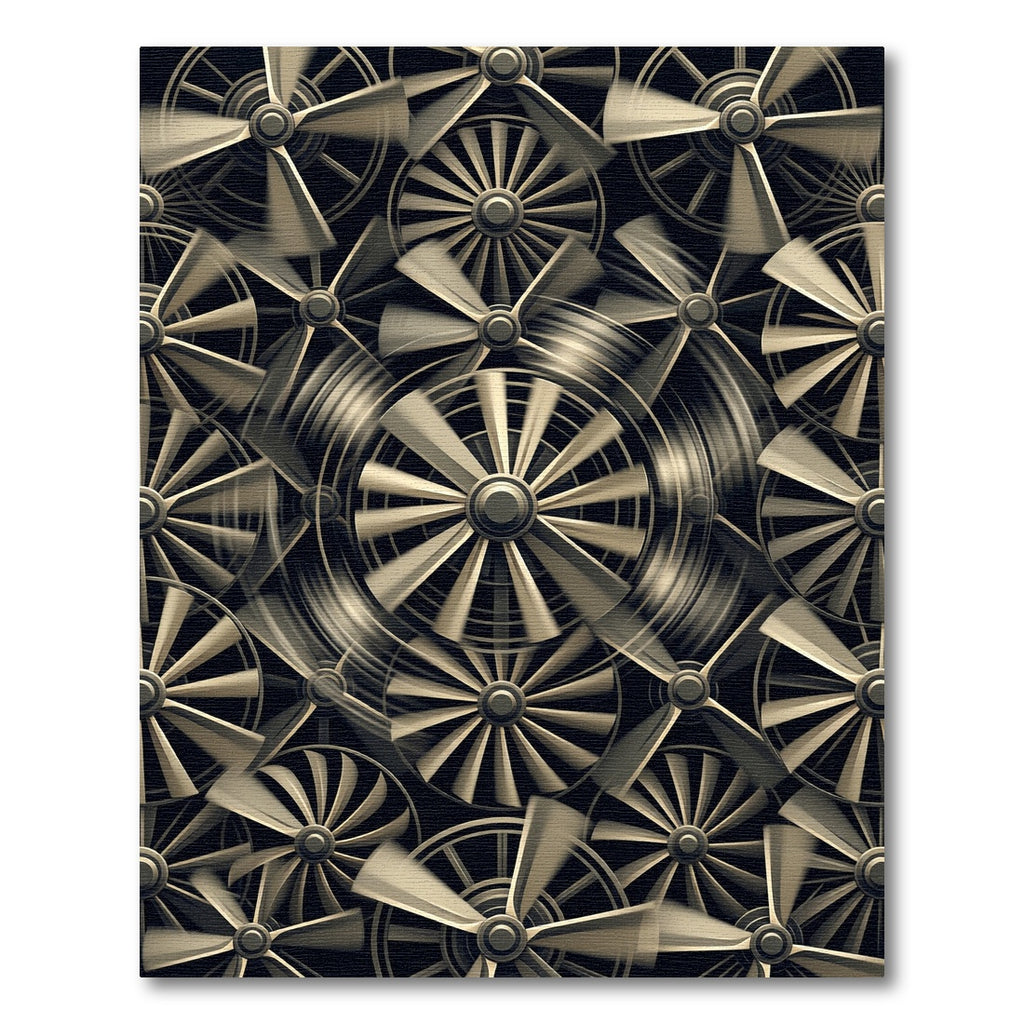 Moving Fan Blade Composition Rug