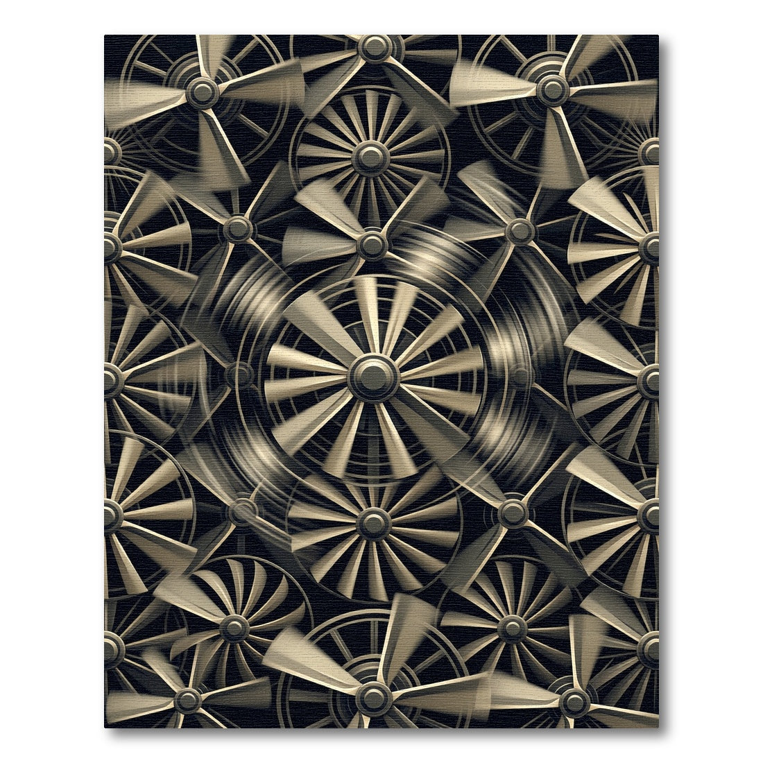 Moving Fan Blade Composition Rug