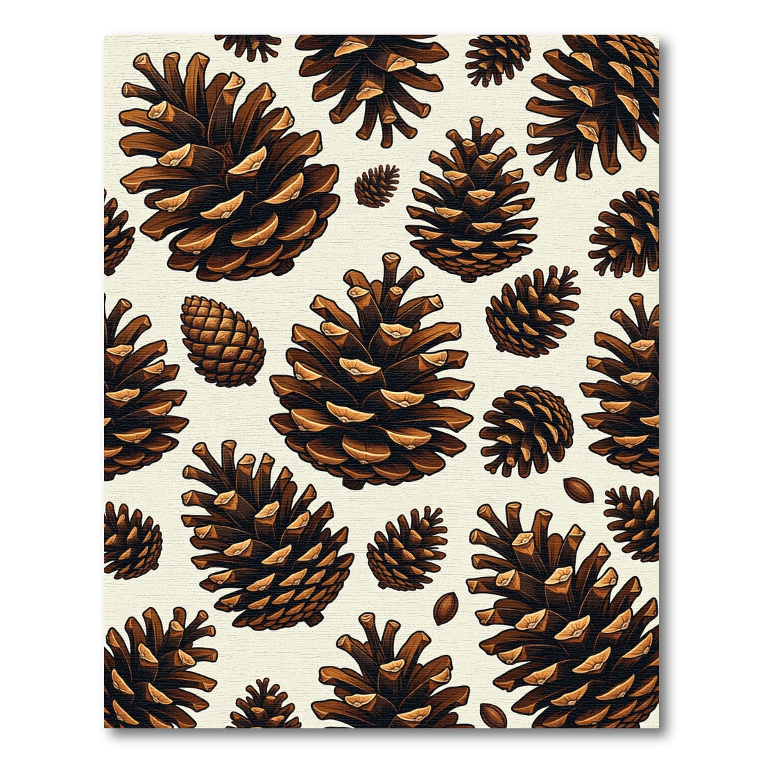 Rustic Forest Pinecone Earthy Accent Rug