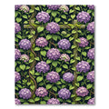 Purple Hydrangea Garden Trellis Botanical Rug